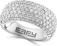 EFFY 14K White Gold Diamond Pavé Dome Band Ring