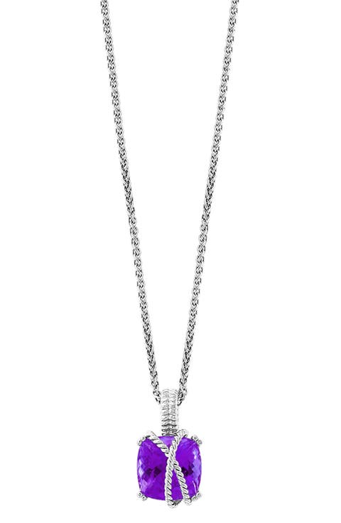 Sterling Silver Amethyst Pendant Necklace