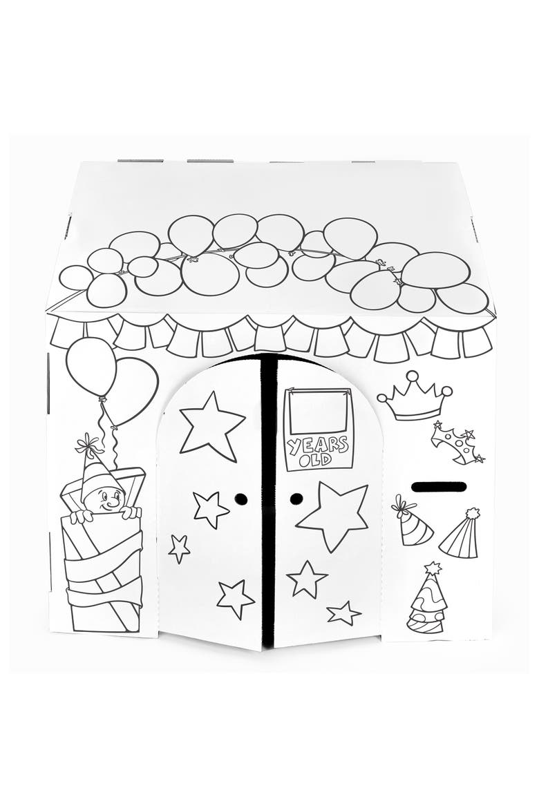 Birthday Arts & Craft Cardboard Fort, Alternate, color, Multicolored