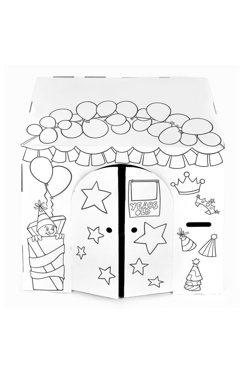 Easy Playhouse Birthday Arts & Craft Cardboard Fort, Alternate, color, Multicolored