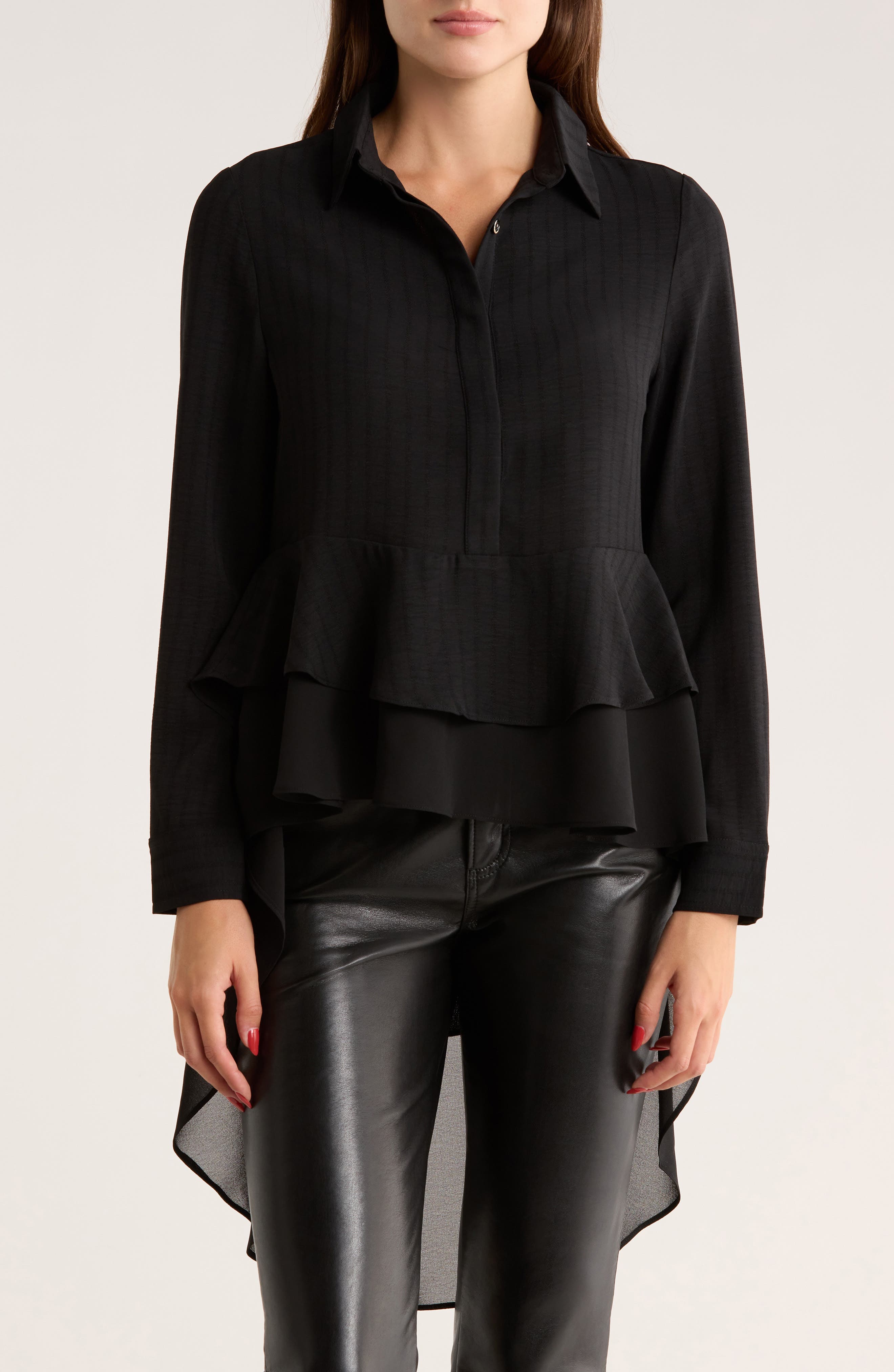 PATRIZIA LUCA Layered High-Low Button-Down Shirt