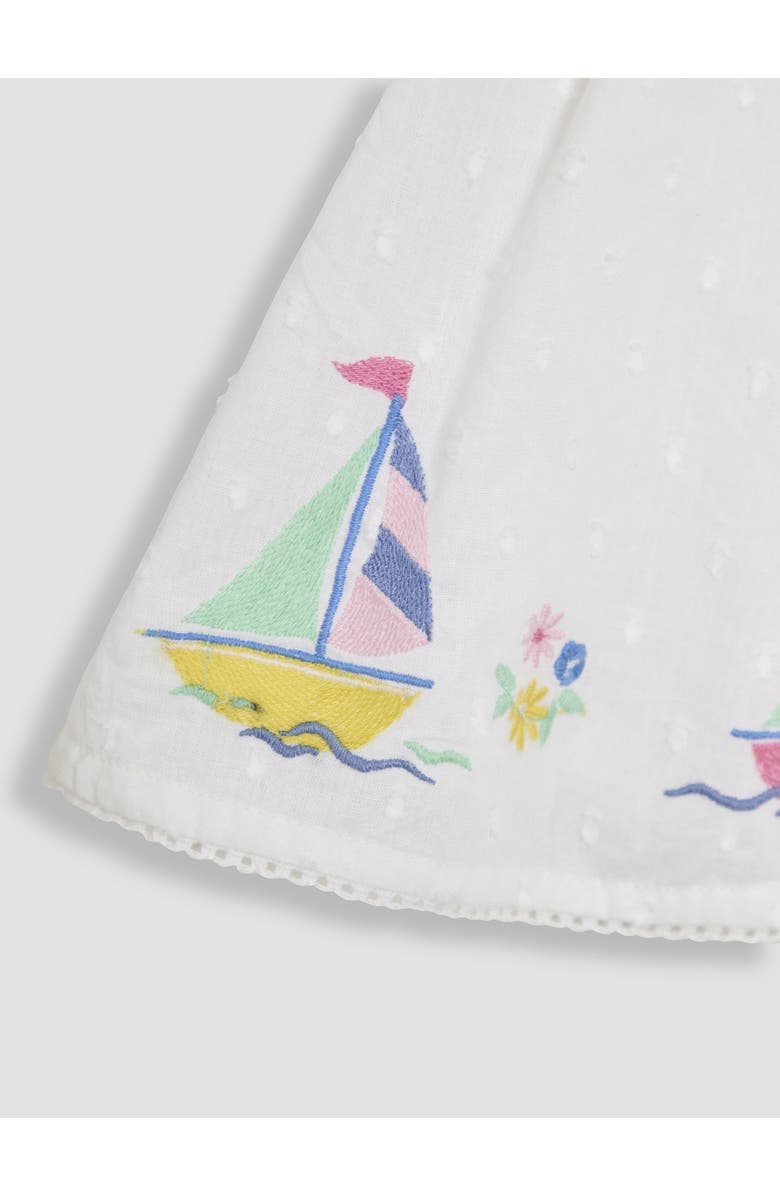 JOJO MAMAN BEBE Boat Appliqué Smocked Dress, Alternate, color, White