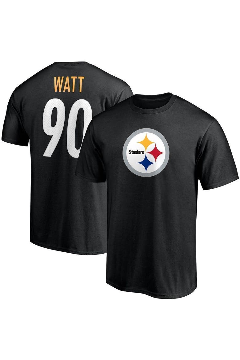 Men's Fanatics Branded T.J. Watt Black Pittsburgh Steelers Player Icon Name & Number T-Shirt, Main, color, BLACK