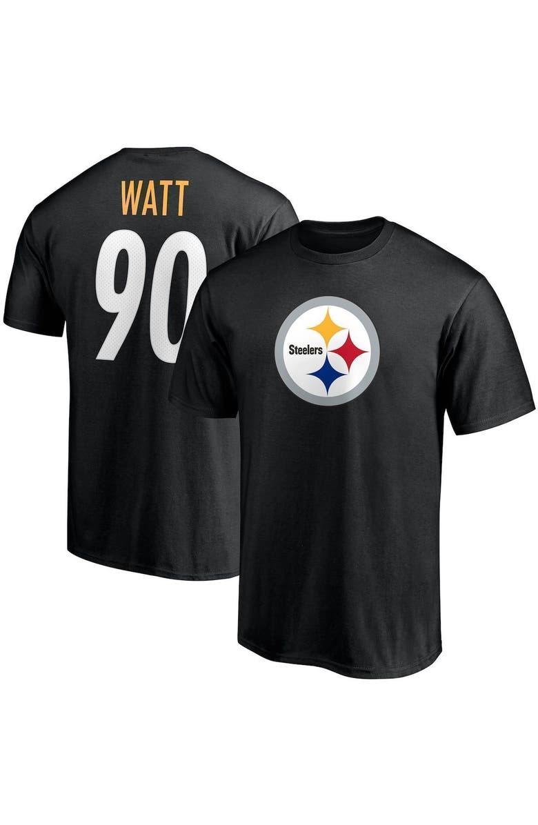 FANATICS Men's Fanatics Branded T.J. Watt Black Pittsburgh Steelers Player Icon Name & Number T-Shirt, Main, color, Black