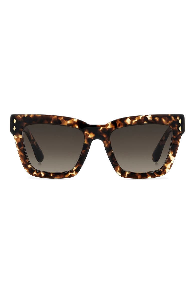 53mm Gradient Rectangular Sunglasses, Main, color, HAVANA/ BROWN SF