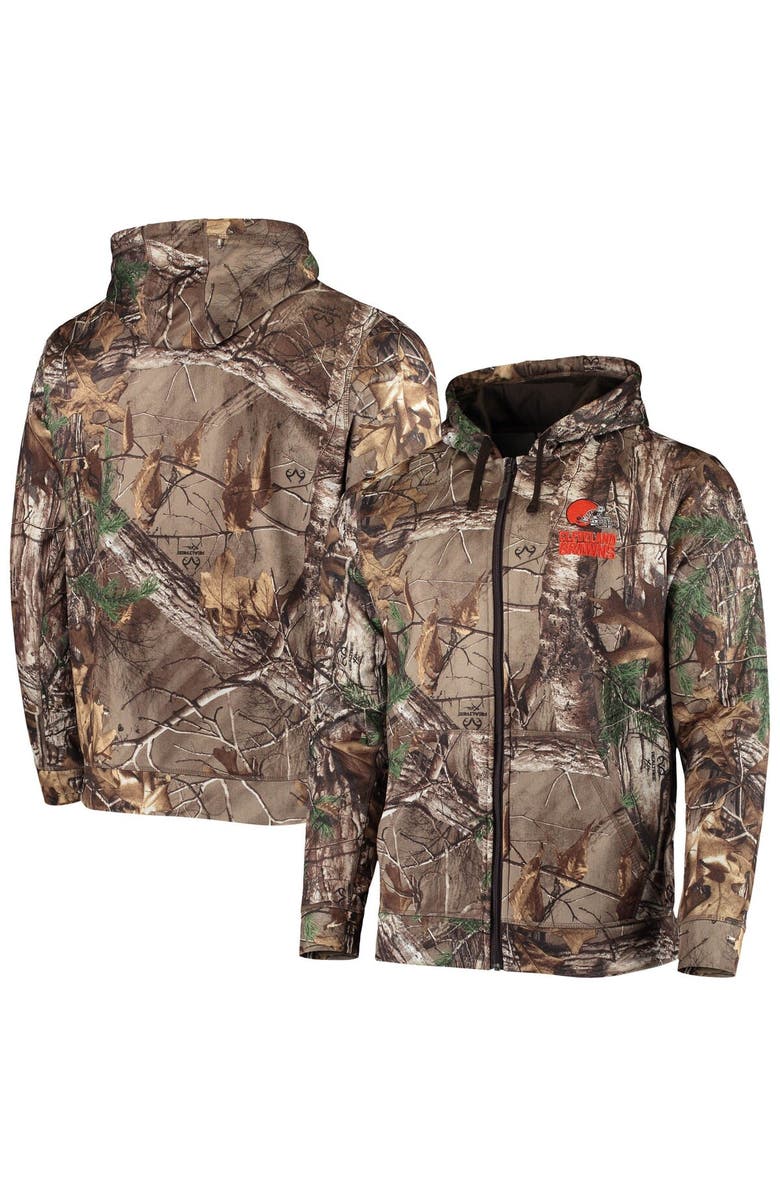DUNBROOKE Men's Dunbrooke Realtree Camo Cleveland Browns Trophy Tech Fleece Full-Zip Hoodie, Main, color, Realtree Camo