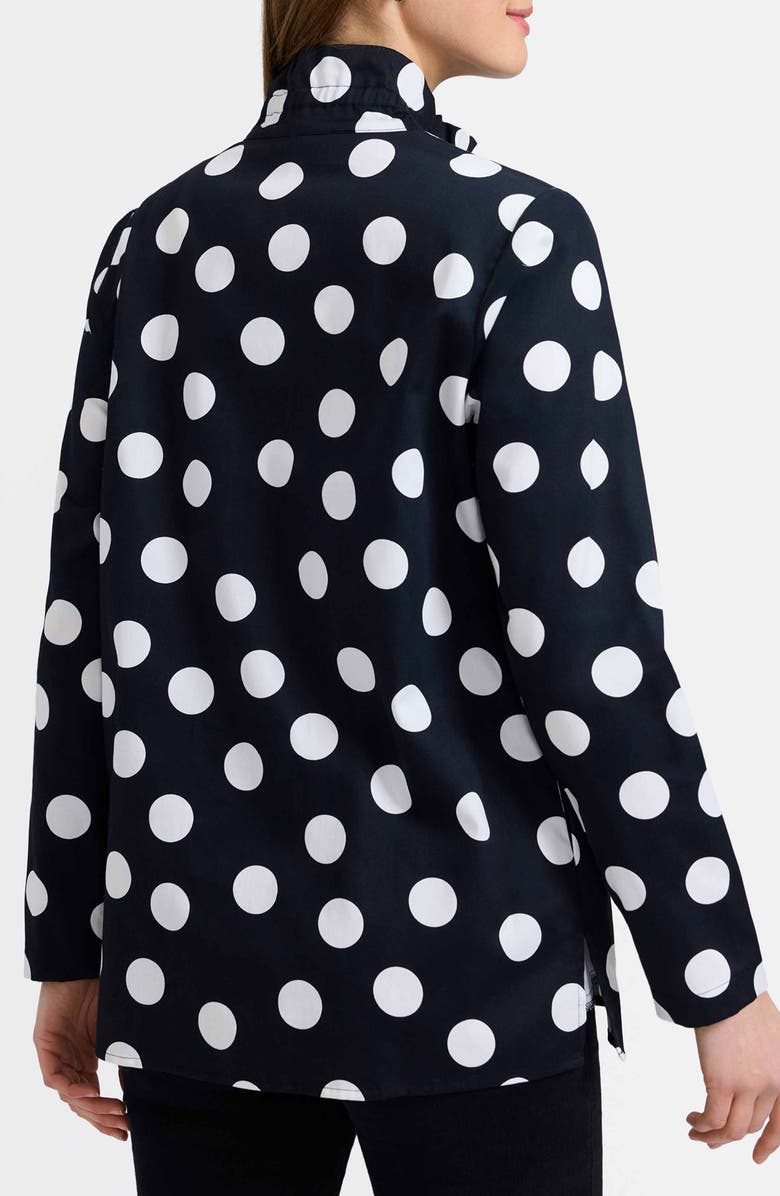Foxcroft Carolina Dot Print Cotton Button-Up Shirt, Alternate, color, Black/ White