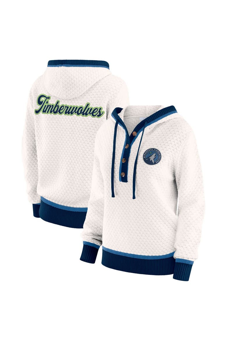 Women's WEAR by Erin Andrews Cream Minnesota Timberwolves Plus Size Hoodie Sweater, Main, color, Cream