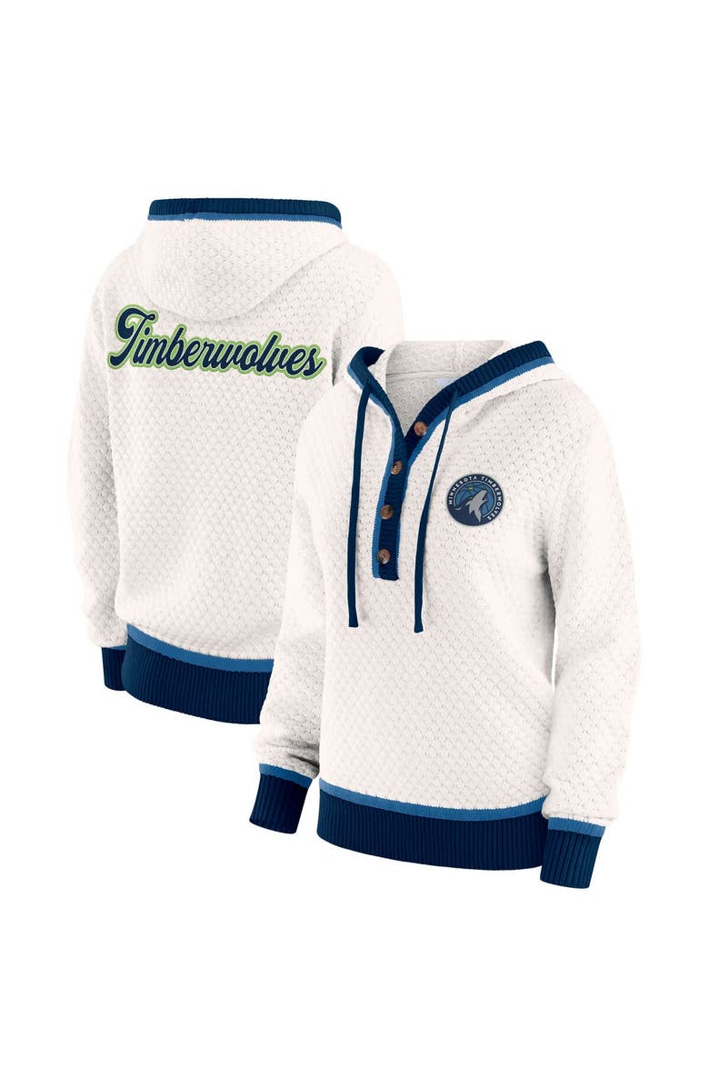 WEAR by Erin Andrews Women's WEAR by Erin Andrews Cream Minnesota Timberwolves Plus Size Hoodie Sweater, Main, color, Cream