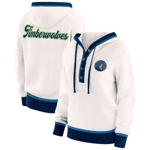 Women's WEAR by Erin Andrews Cream Minnesota Timberwolves Plus Size Hoodie Sweater