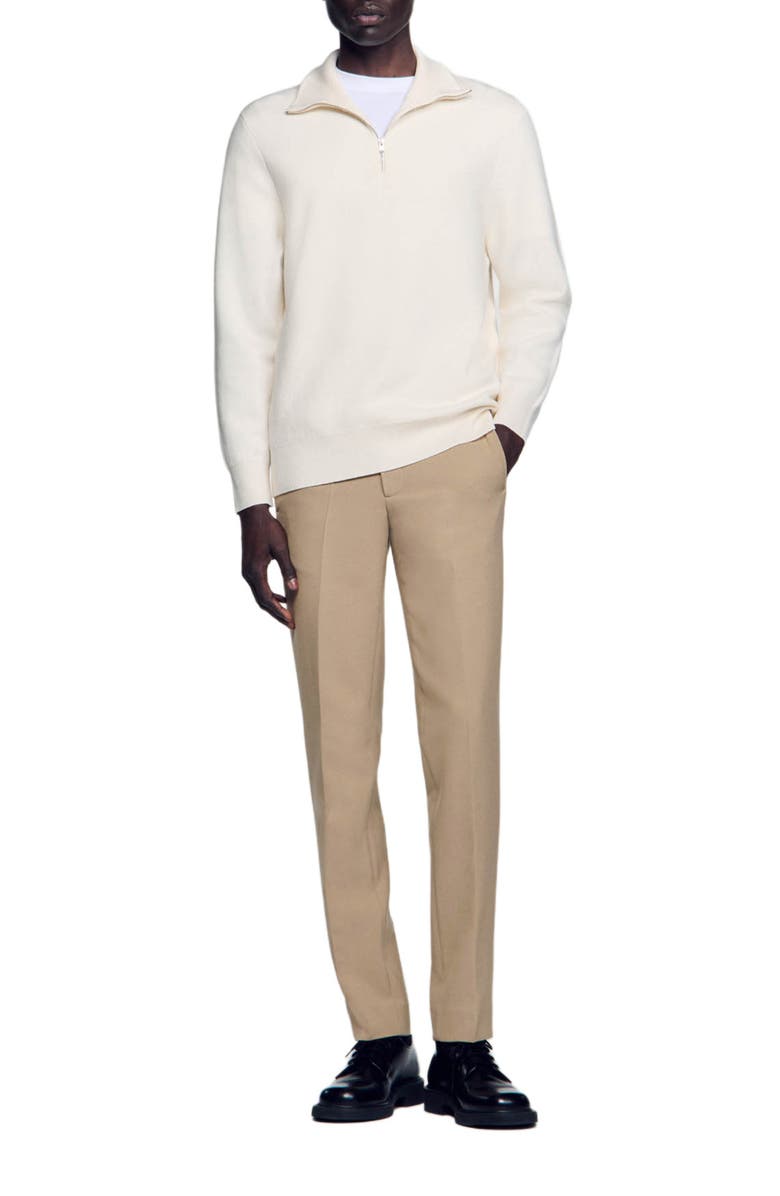 SANDRO Half-zip sweater, Alternate, color, Ecru