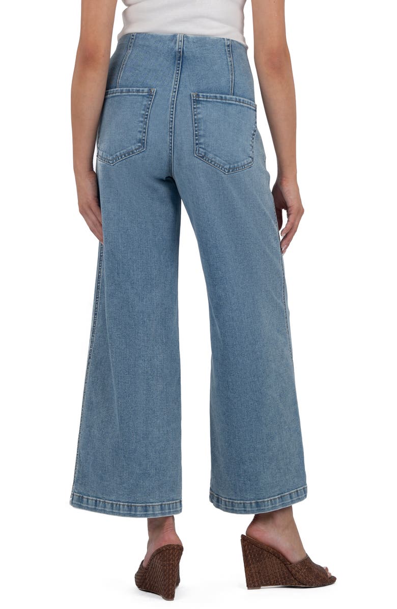 KUT from the Kloth Meg Pleated High Waist Crop Wide Leg Jeans, Alternate, color, 