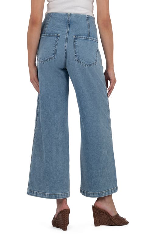 Kut From The Kloth Meg Patch Pocket Mid Rise Ankle Wide Leg Jeans