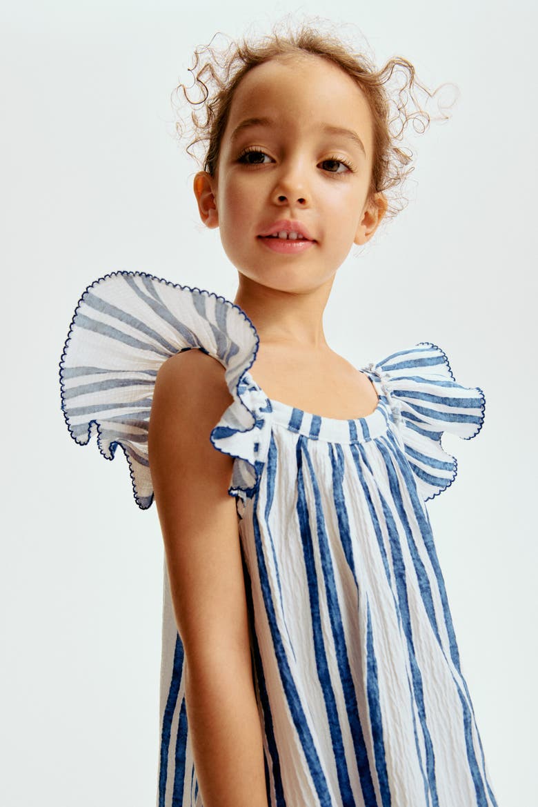 Textured Jersey Dress, Alternate, color, White/blue striped