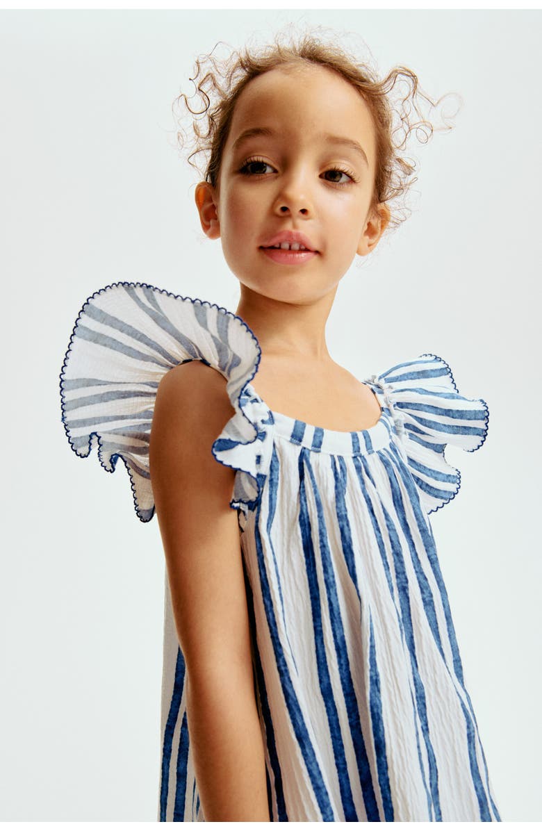 H&M Textured Jersey Dress, Alternate, color, White/Blue Striped