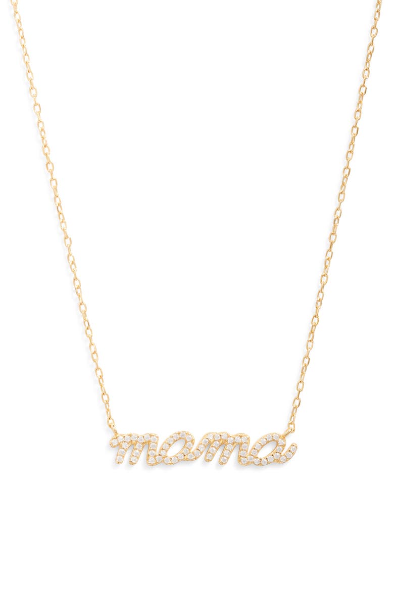 Mama Pavé Boxed Necklace, Main, color, GOLD