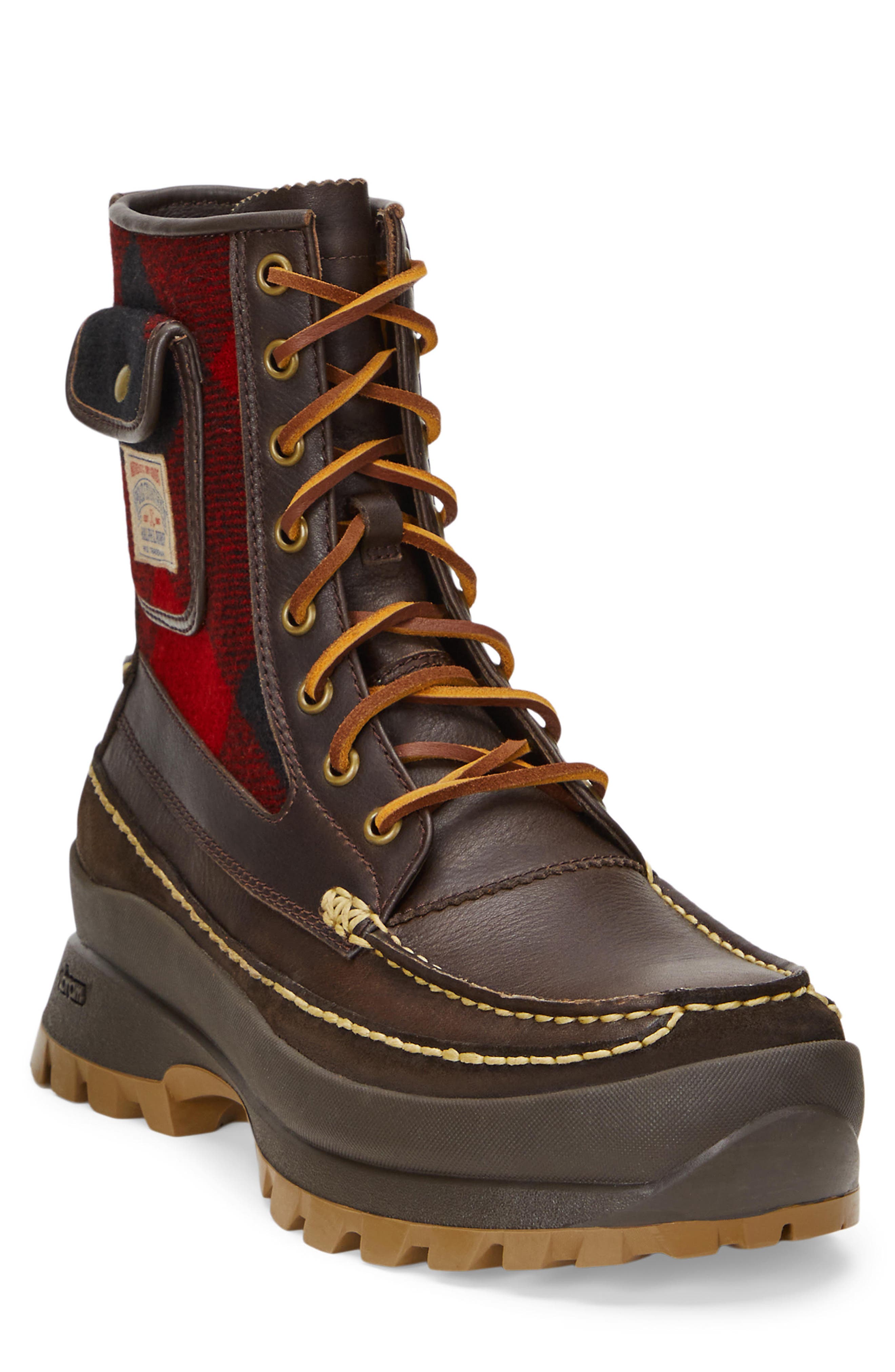 Polo Ralph Lauren Lug Sole Leather Boot, Main, color, 