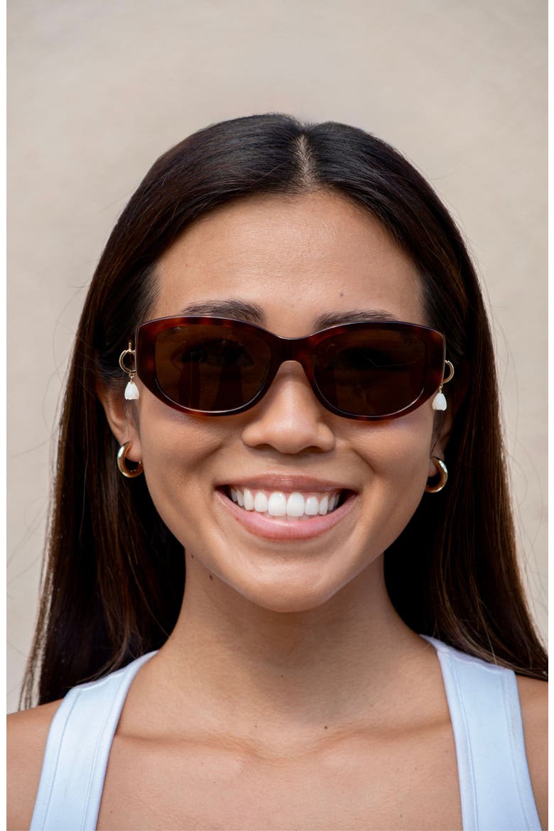 Melialani Polarized Low Bridge Oval Sunglasses, Alternate, color, CAPPUCCINO