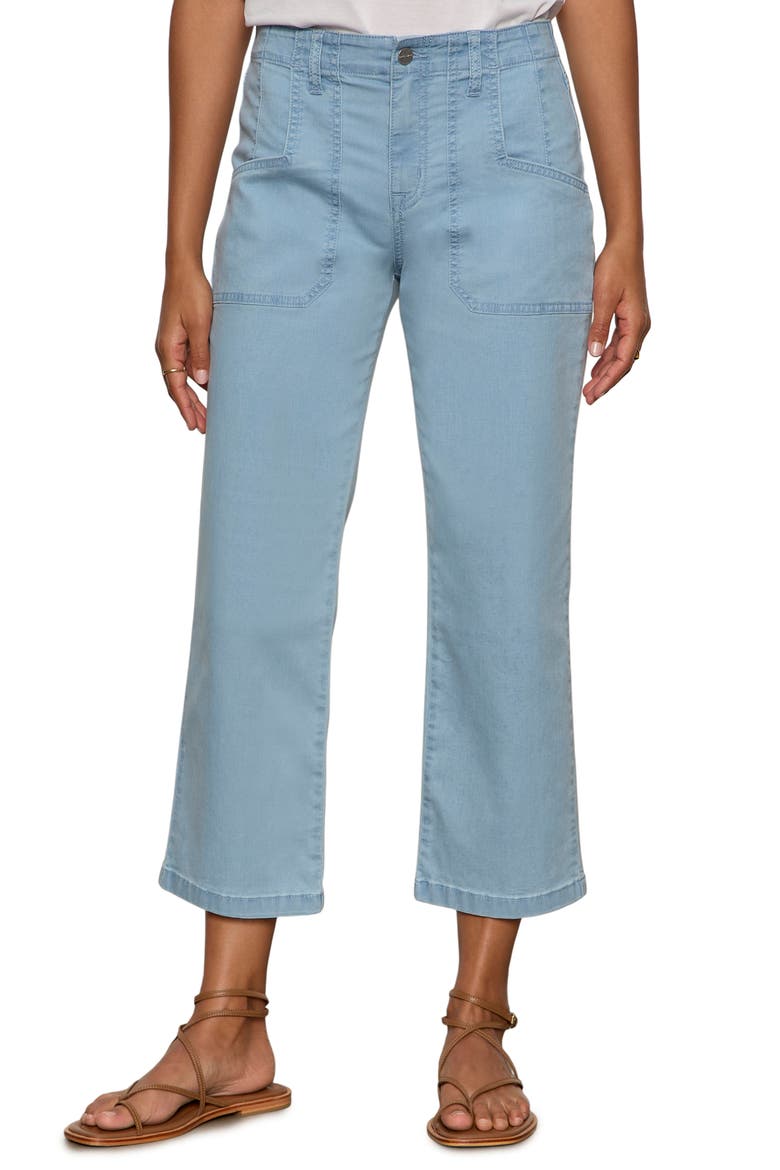 Retreat Mid Rise Crop Straight Leg Utility Pants, Main, color, SKYLINE BLUE