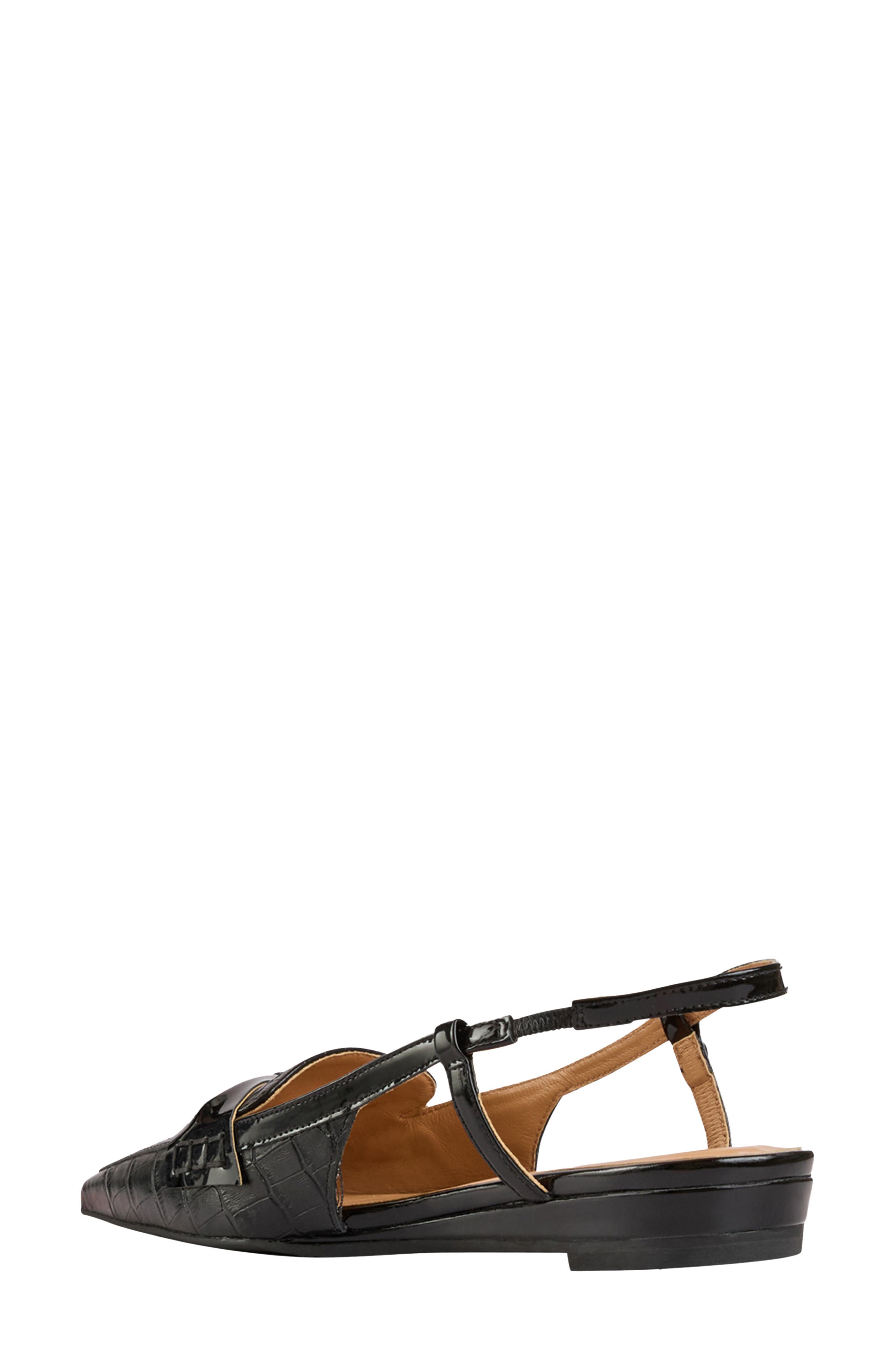 André Assous Blake Slingback Wedge, Alternate, color, Black