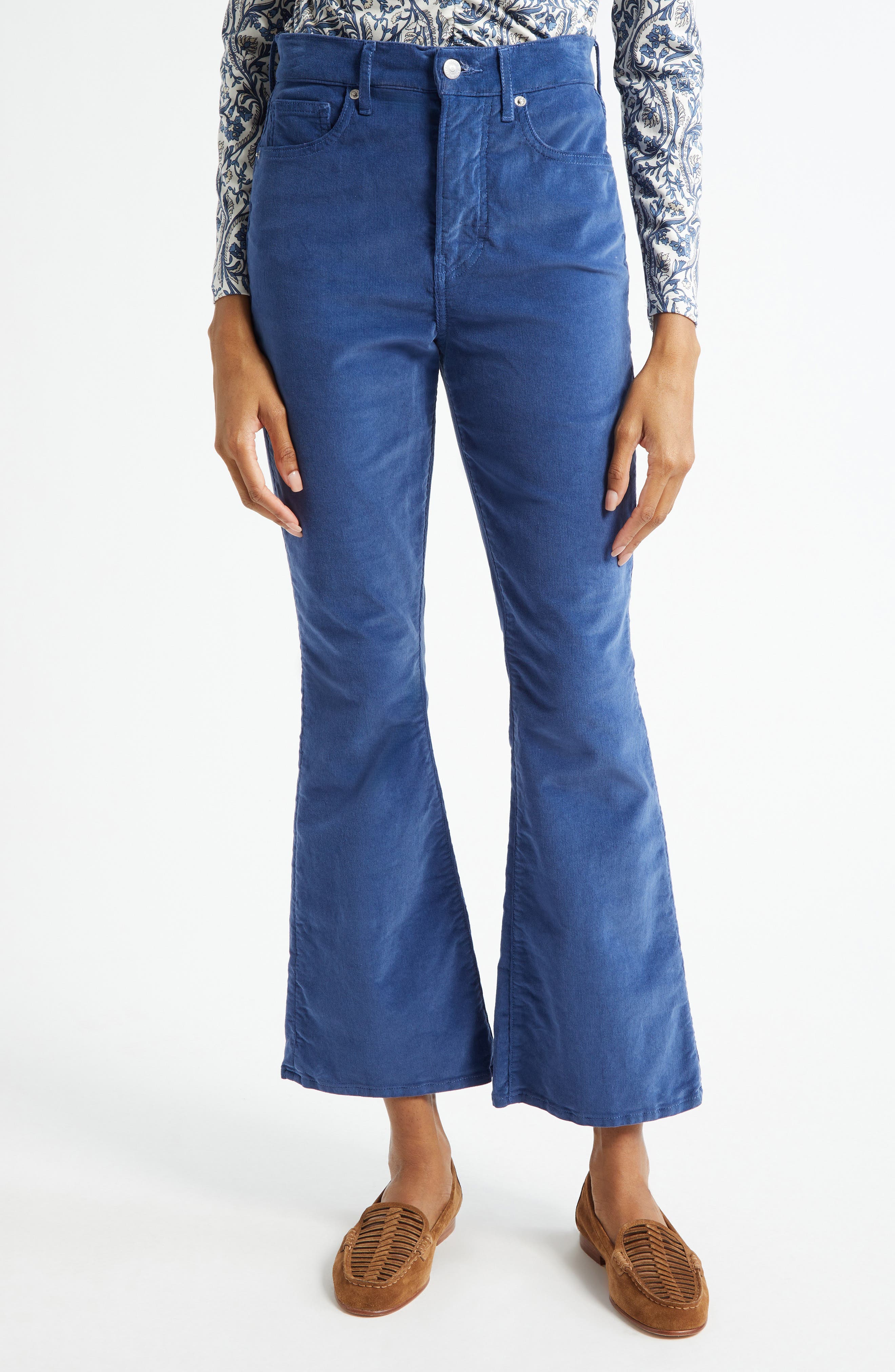 Veronica Beard Carson Corduroy Flare Leg Ankle Pants