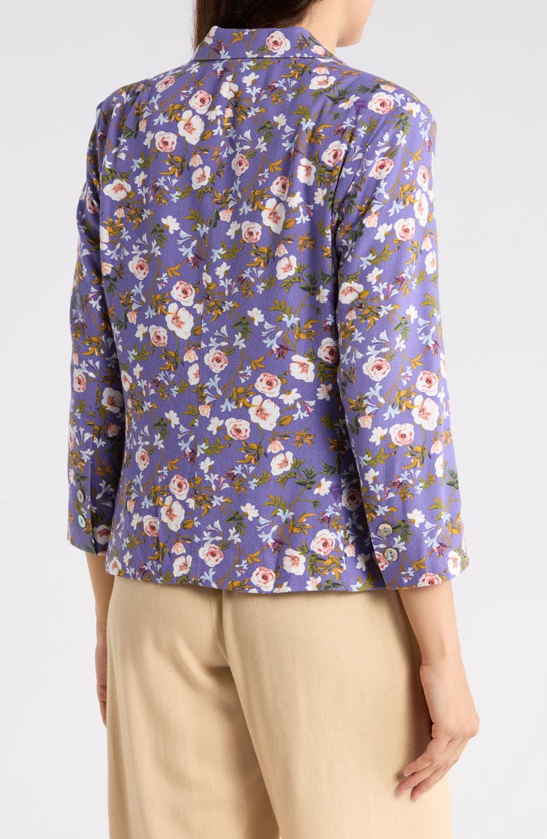 Nicole Miller Jade Floral Notch Lapel Blazer, Alternate, color, Ditsy Periwinkle Print