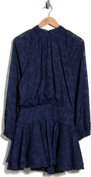 Lush Mock Neck Long Sleeve Minidress