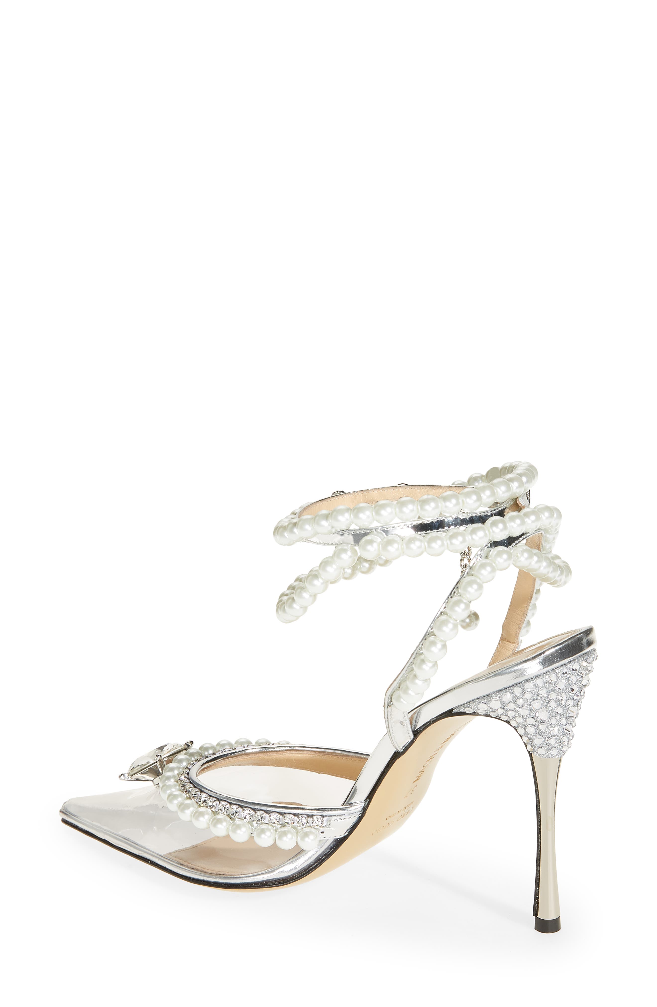 Mach & Mach Diamond of Elizabeth Imitation Pearl Pointed Toe Pump, Alternate, color, 