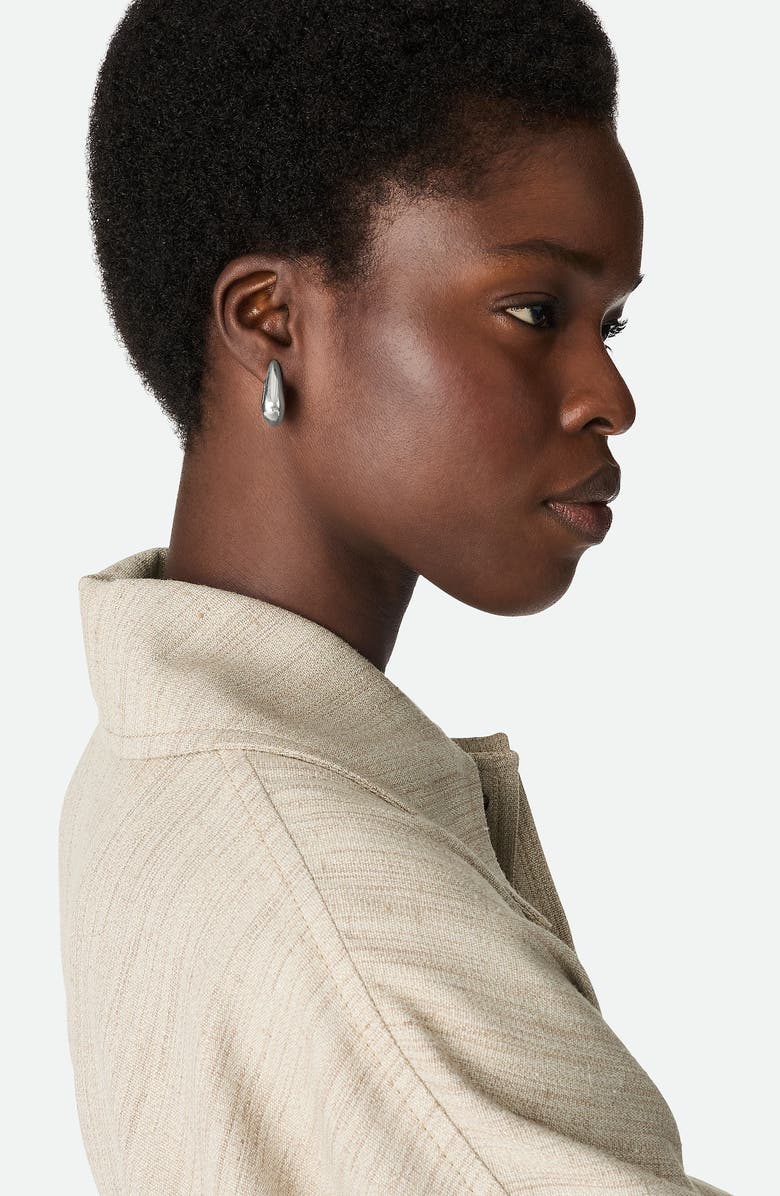 Bottega Veneta Mini Fin Earrings, Alternate, color, 8117 Silver