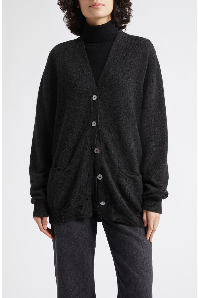 Wild Thistle Intarsia Cashmere Cardigan, Main, color, COAL COLOURWAY