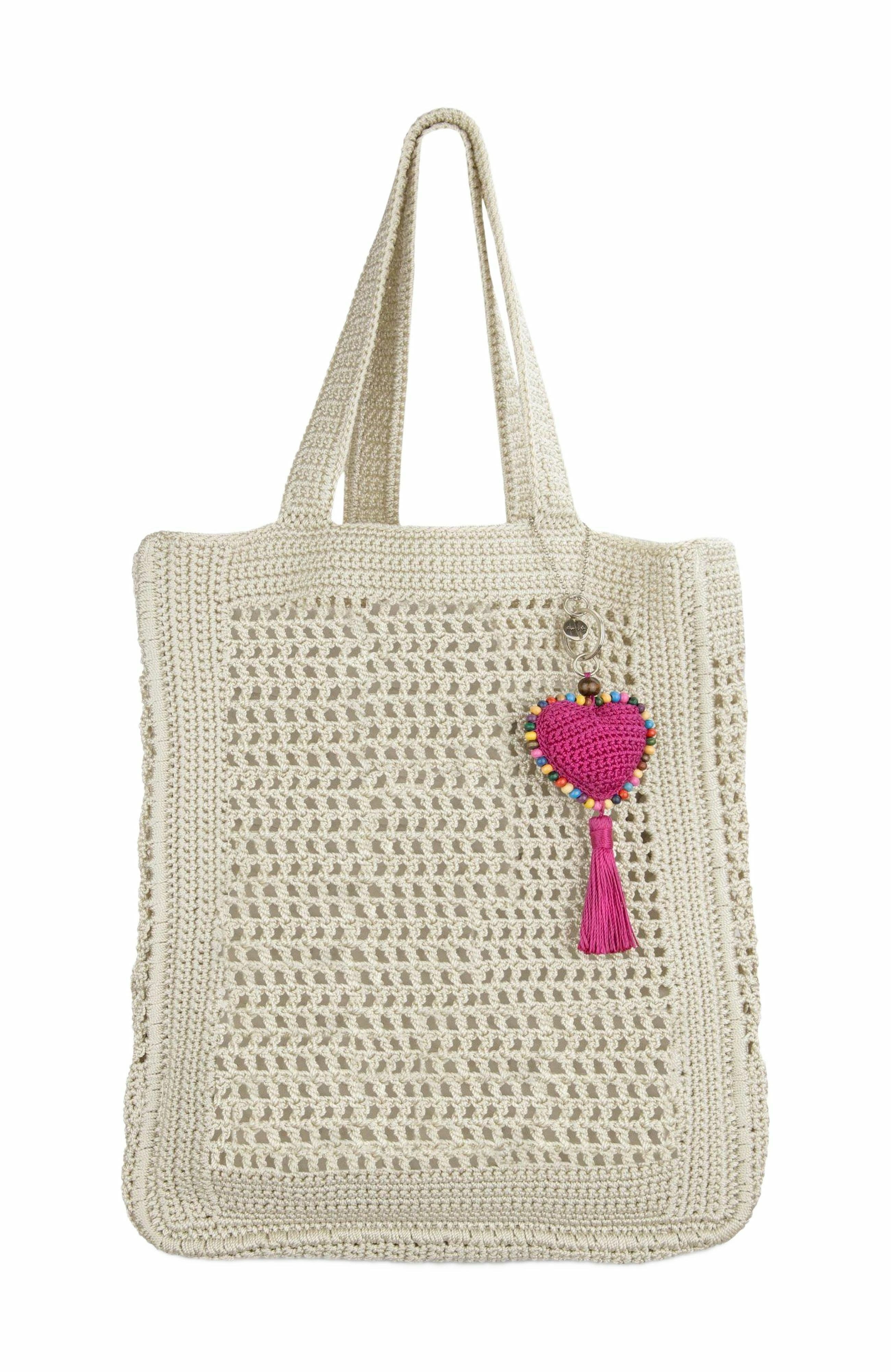 Lanie Market Tote Hand Crochet Bag, Alternate, color, Natural Fruit