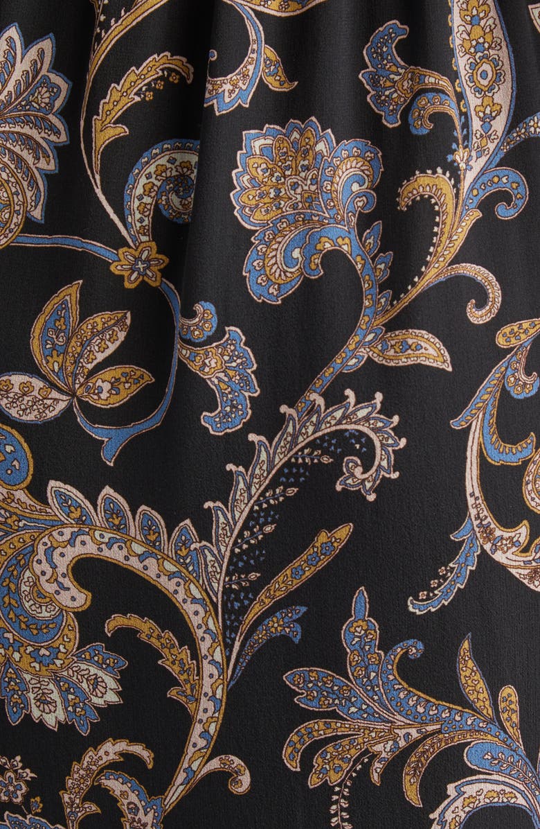 Veronica Beard Akara Long Sleeve Floral Paisley Silk Maxi Dress, Alternate, color, Black Multi