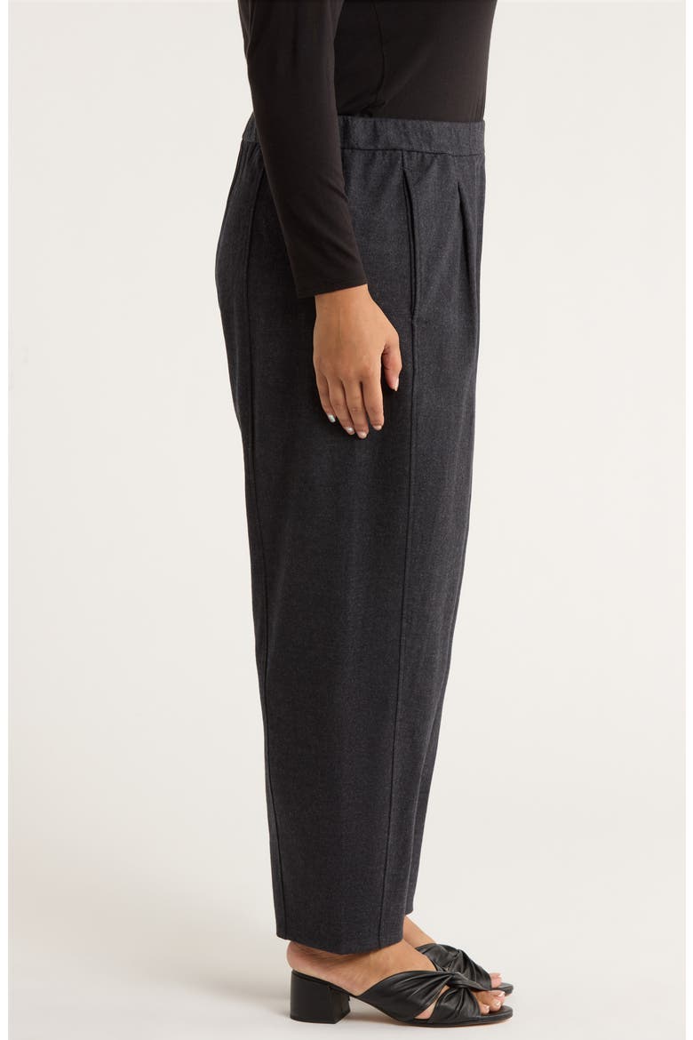 Pleated Virgin Wool Ankle Lantern Pants, Alternate, color, CHARCOAL