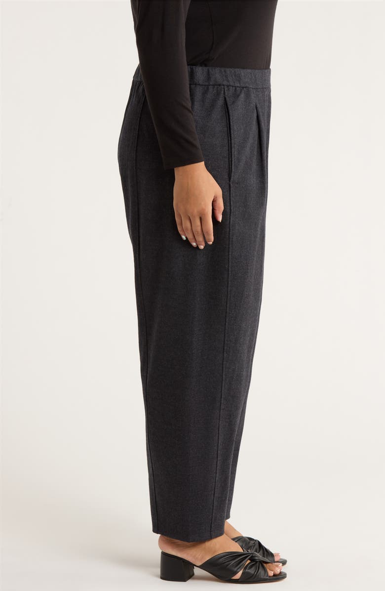Eileen Fisher Pleated Virgin Wool Ankle Lantern Pants, Alternate, color, Charcoal