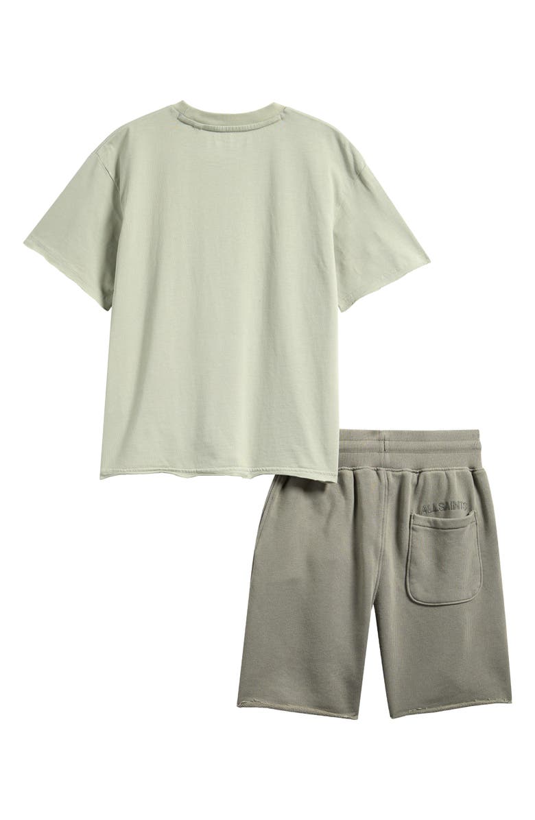 smALLSAINTS by ALLSAINTS Kids' Biggie Oversized Cotton Graphic T-Shirt & Shorts Set, Alternate, color, Green