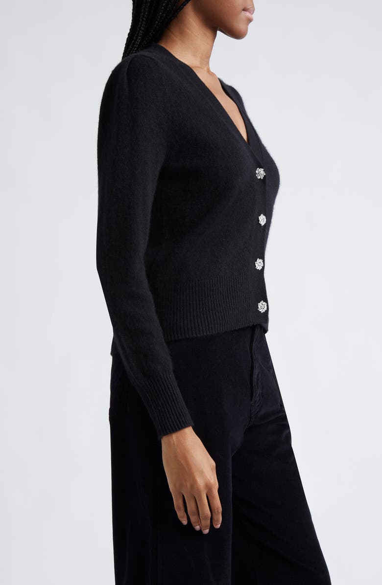Veronica Beard Solene Rhinestone Button Cashmere Cardigan, Alternate, color,