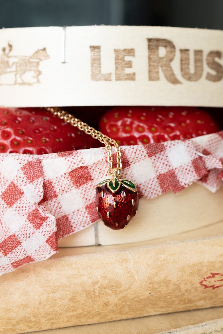 Strawberry Pendant, Alternate, color, Red