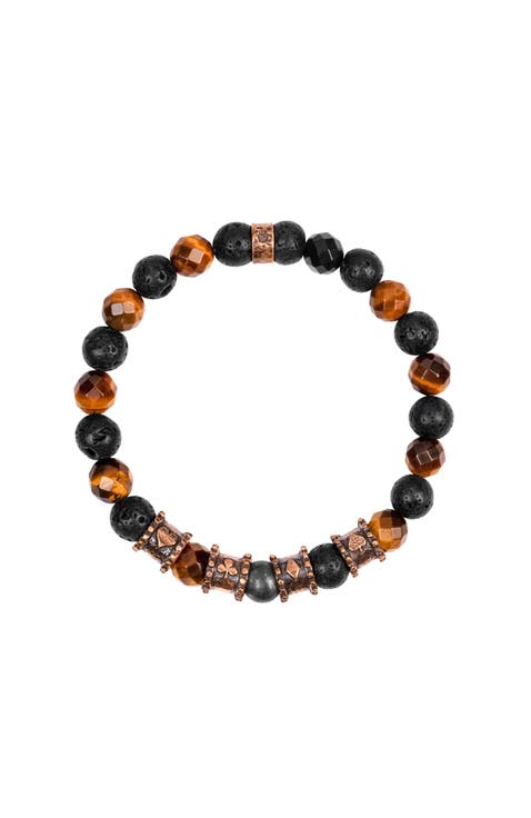 Men's Streak of Luck - Tiger's Eye Lava Bracelet