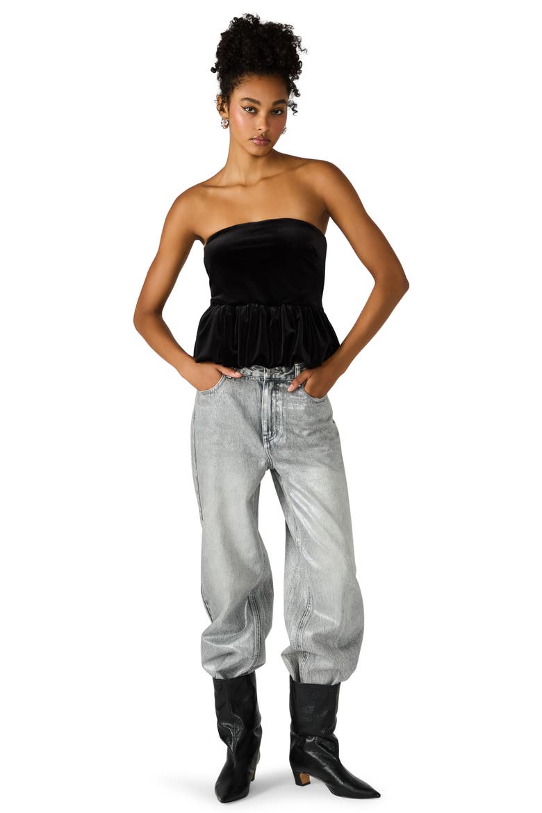 Tessae Strapless Top, Alternate, color, BLACK