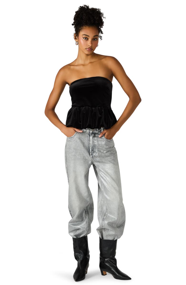 Steve Madden Tessae Strapless Top, Alternate, color, Black