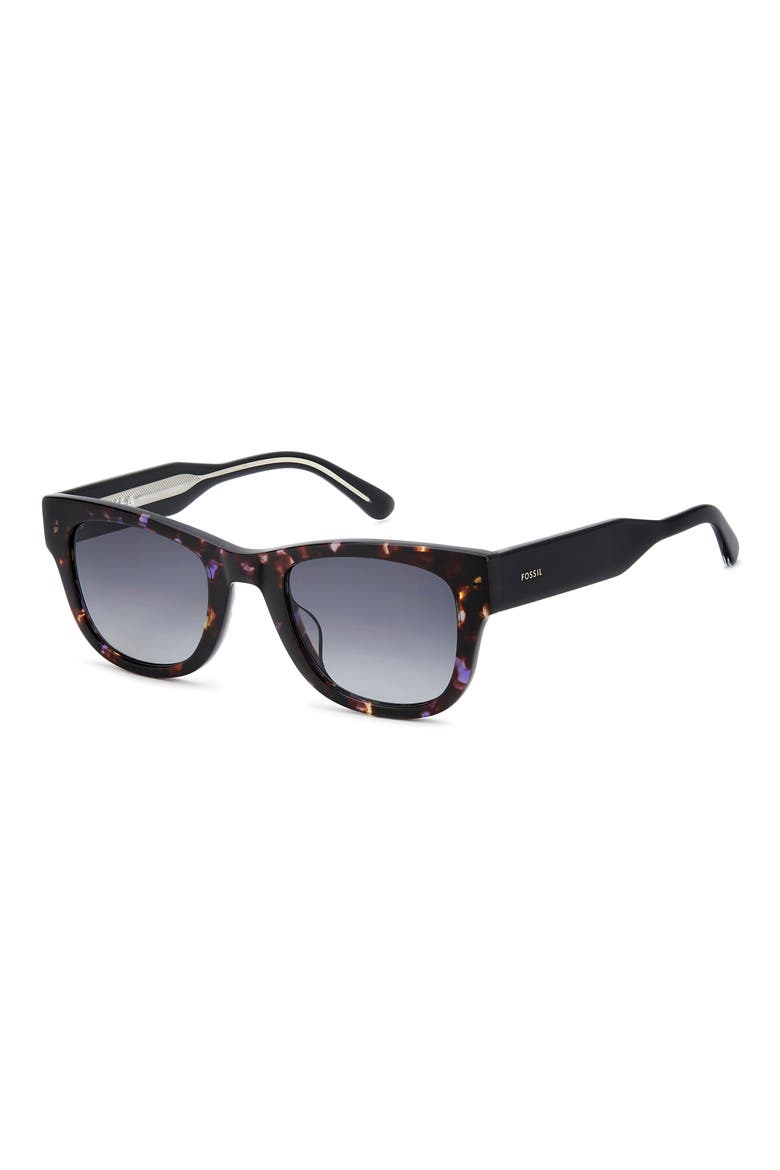 50mm Gradient Square Sunglasses, Alternate, color, LILAC HAVANA/ DARK GREY SF