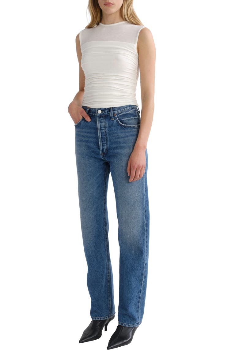 '90s Pinch Waist High Waist Straight Leg Jeans, Alternate, color, CIRCULATE