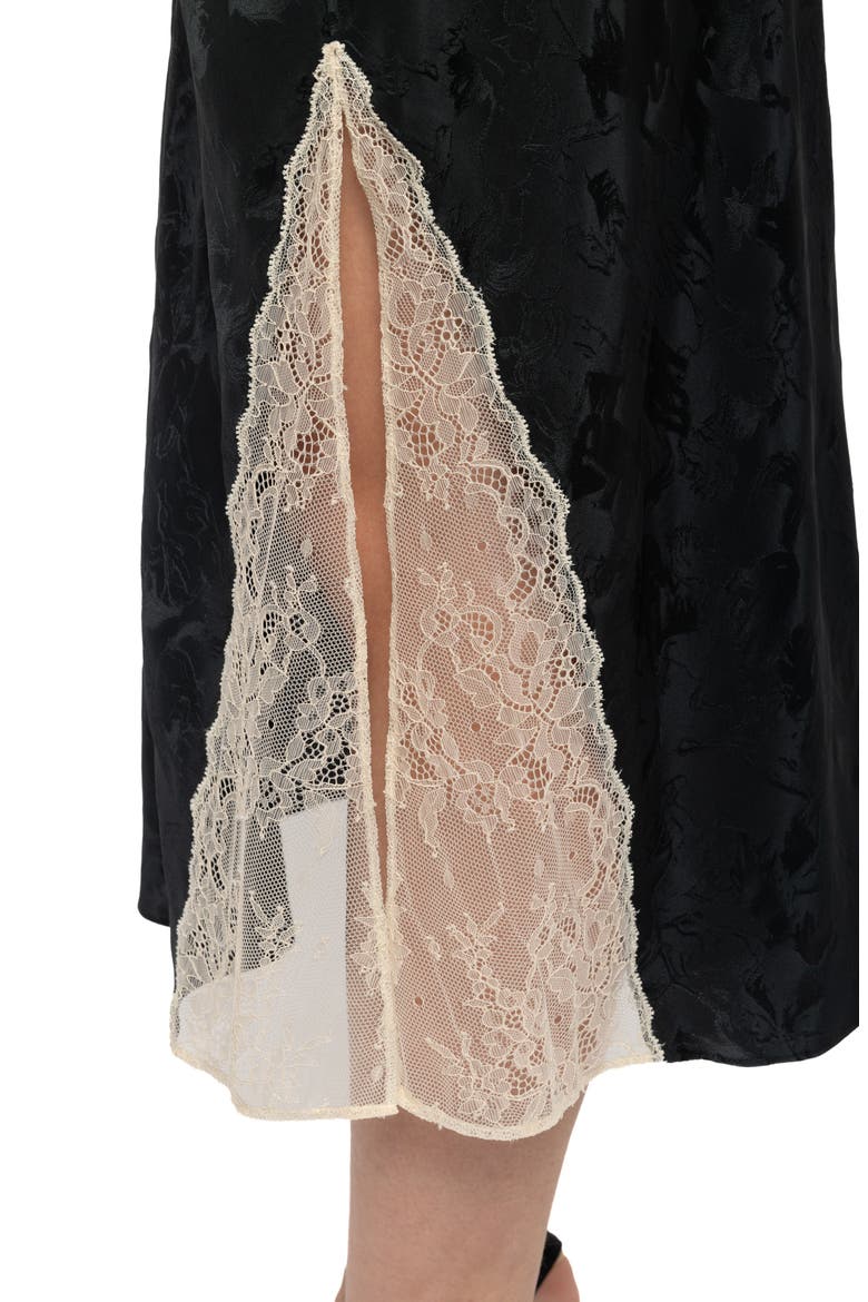 Jayla Jacquard Silk Midi Skirt, Alternate, color, GLOOM