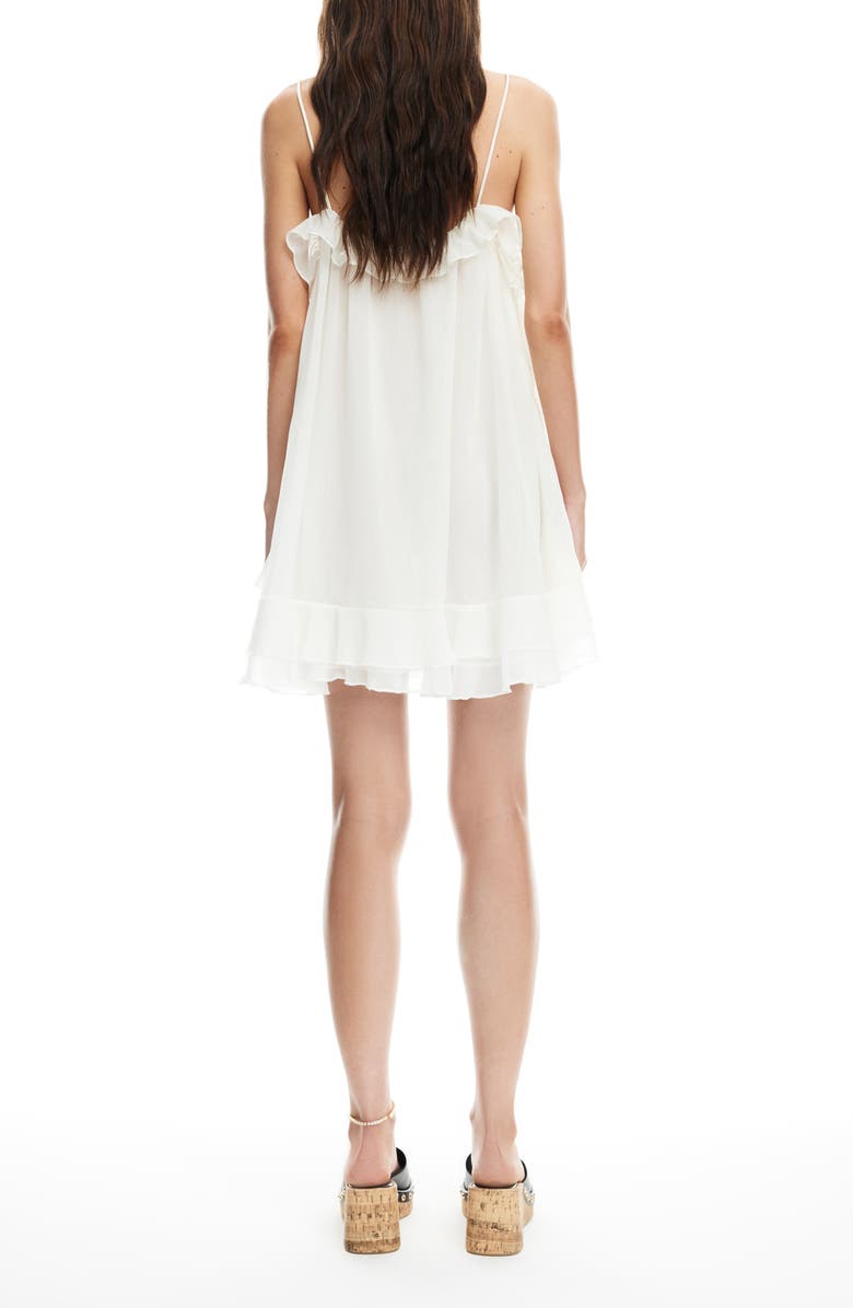 LIONESS Ethereal Ruffle Chiffon Minidress, Alternate, color, Pearl