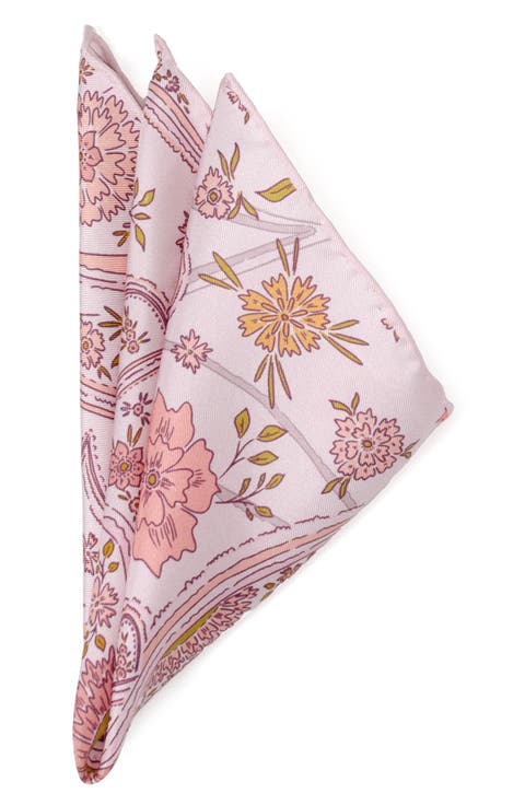 Floral Paisley Silk Blend Pocket Square