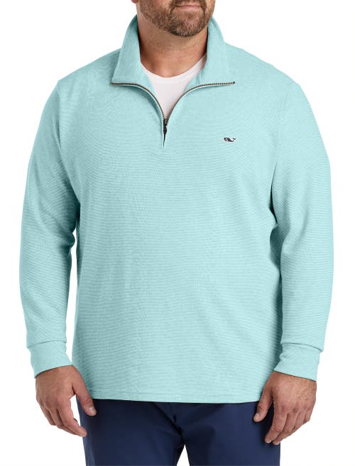 Vineyard Vines Saltwater Quarter Zip Long Sleeve Sweatshirt In Aqua Haze Heather