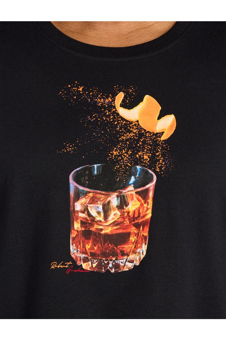 Big & Tall Whiskey On Fire Graphic Tee, Alternate, color, BLACK