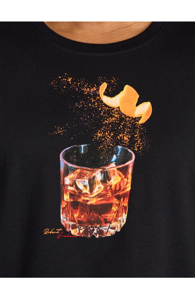 Robert Graham DXL Big & Tall Whiskey On Fire Graphic Tee, Alternate, color, Black