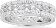 Queen Jewels Sterling Silver Cubic Zirconia Evil Eye Eternity Band Ring