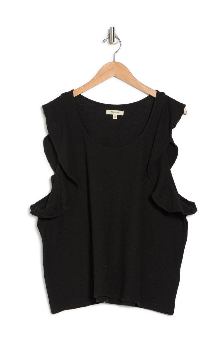 Madewell Texture & Thread Ruffle Sleeve Tank Top, Alternate, color, 
